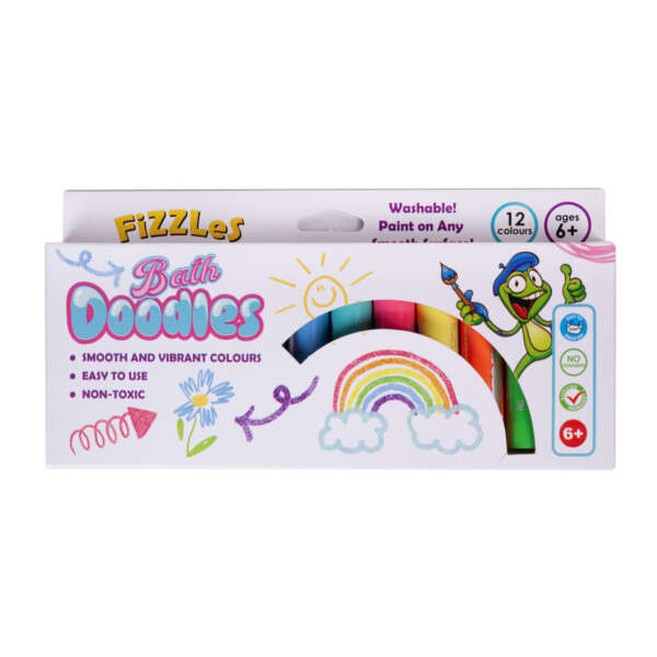 Unleash creativity at bath time with Bath Doodles! These colorful, easy-to-grip bath crayons let toddlers and kids draw, scribble, and create masterpieces on tub walls and tiles.